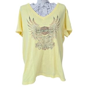 Harley-Davidson Yellow Graphic Short Sleeve T-shirt 2X